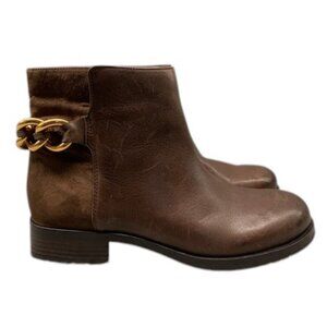 Sam Edelman Chester Women’s 8.5 Brown Leather Ankle Boots Booties Zip Casual NWT
